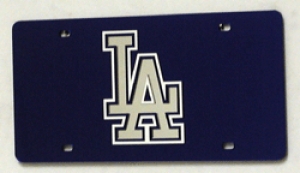 Los Angeles Dodgers Laser Cut Blue License Plate