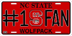 NC State Wolfpack #1 Fan Aluminum License Plate