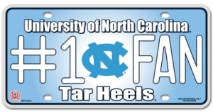 North Carolina Tar Heels #1 Fan Aluminum License Plate