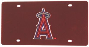 Anaheim Angels Laser Cut Red Mirrored License Plate
