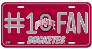 Ohio State Buckeyes #1 Fan Aluminum License Plate