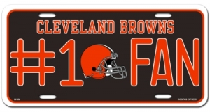 Cleveland Browns #1 Fan Aluminum License Plate
