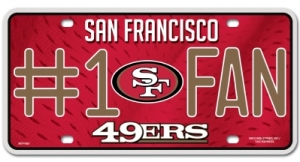 San Francisco 49ers #1 Fan Aluminum License Plate