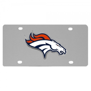 Denver Broncos Stainless Steel License Plate