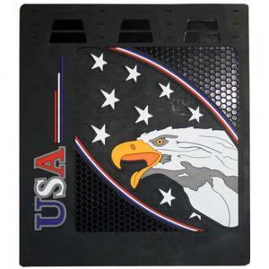 Black 24" x 30" x 1/4" "Bald Eagle USA" Fiberglass Rubber Semi Truck Mud Flaps