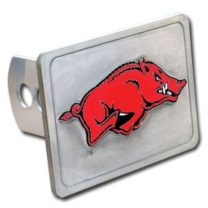 Arkansas Razorbacks NCAA Pewter Trailer Hitch Cover