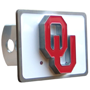 Oklahoma Sooners NCAA Pewter Trailer Hitch Cover