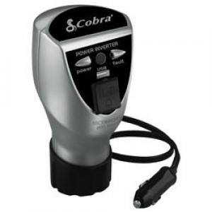 Cobra CPI200CH MicroPort 200W/400W DC to AC Power Inverter w/ USB Port & Fits Cup Holder