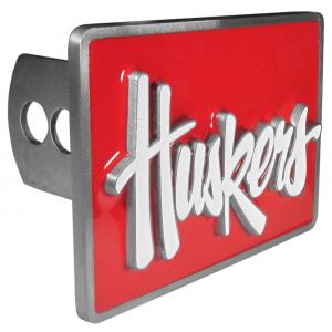 Nebraska Cornhuskers NCAA Pewter Trailer Hitch Cover