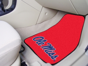 Ole Miss Rebels Script Style 2pc Carpet Car Mats