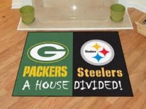 Pittsburgh Steelers vs Green Bay Packers House Divided Floor Rug