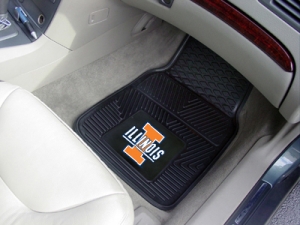 Illinois Fighting Illini Premium All Weather 2pc Rubber Car Floor Mats