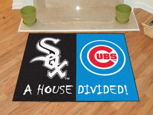 Chicago Cubs vs Chicago White Sox House Divided Floor Rug