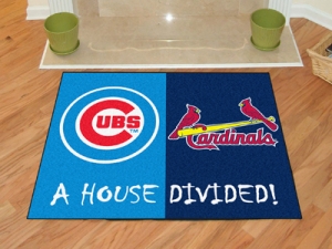 Chicago Cubs vs St. Louis Cardinals House Divided Floor Rug