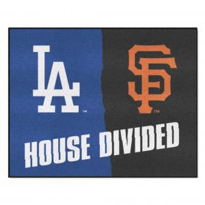 Los Angeles Dodgers vs San Francisco Giants House Divided Floor Rug