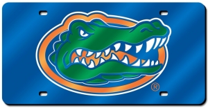 Florida Gators Blue Laser Cut/Mirrored License Plate