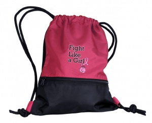 "Fight Like A Girl" Breast Cancer Awareness Drawstring School Backpack