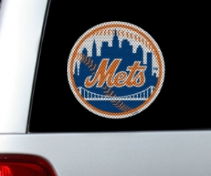 New York Mets MLB Logo ""Cutz"" One Way Glass Covering Decal