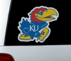 Kansas Jayhawks NCAA Logo Glass Tatz ""Cutz"" Window Graphic/Decals