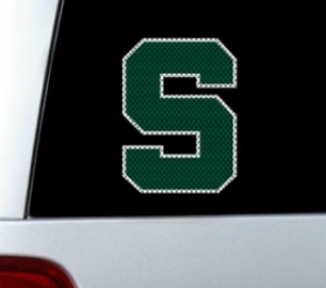 Michigan State Spartans NCAA Logo Glass Tatz ""Cutz"" Window Graphic/Decals