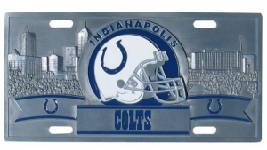 Indianapolis Colts NFL 3D Pewter License Plate