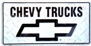 Chevy Trucks Diamond Plated License Plate