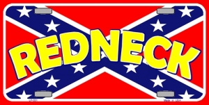 Confederate "Redneck" Flag License Plate