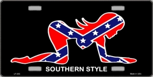 Sexy Pose "Southern Style" Confederate Flag License Plate