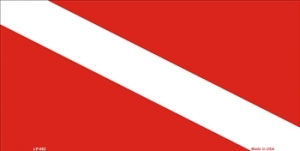 Scuba Divers Flag Symbol License Plate