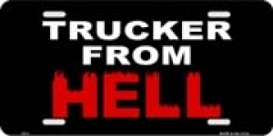 Trucker From HELL License Plate