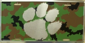 Clemson Tigers Camouflage Aluminum License Plate