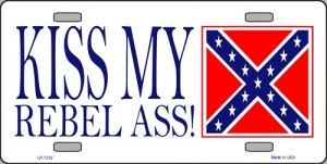 Kiss My Rebel ASS License Plate