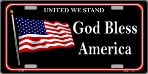 God Bless America Aluminum License Plate
