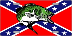 Bass Fishing Rebel License Plate