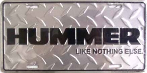 Hummer "Like Nothing Else" Diamond Plated License Plate