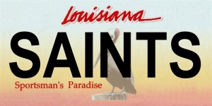 New Orleans Saints State Background License Plate
