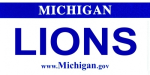 Detroit Lions State Background License Plate