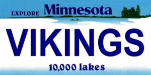 Minnesota Vikings State Background License Plate