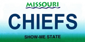 Kansas City Chiefs State Background License Plate