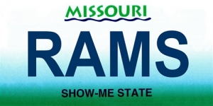 St. Louis Rams State Background License Plate