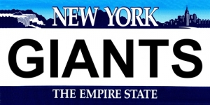 New York Giants State Background License Plate