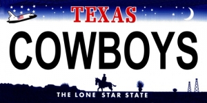 Dallas Cowboys State Background License Plate