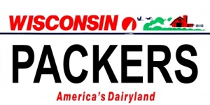 Green Bay Packers State Background License Plate