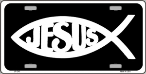 Jesus Fish Aluminum License Plate