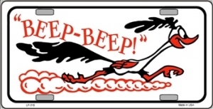 Beep-Beep Road Runner Aluminum License Plate