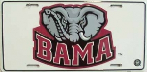 Alabama Crimson Tide "Bama Elephant" Aluminum License Plate