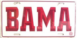 Alabama Crimson Tide "BAMA" Aluminum License Plate