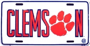 Clemson Tigers Aluminum License Plate