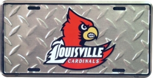 Louisville Cardinals Diamond Plate License Plate
