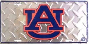 Auburn Tigers Diamond Plate License Plate